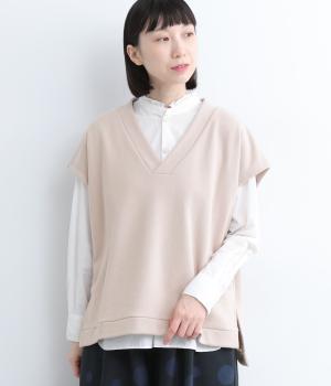 スウェード裏毛　Vネックベスト