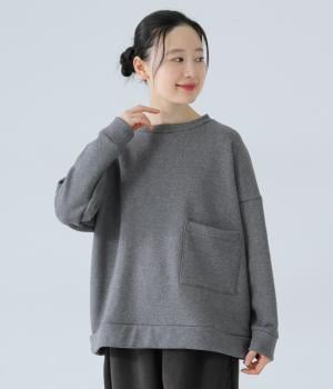 裏毛　ポケットプルオーバー(杢チャコール-F)