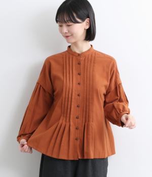 ビエラピーチワッシャー　タックブラウス