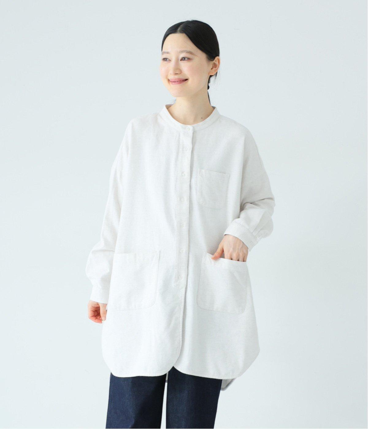 コットンウールツイル　アトリエシャツ(アイスグレー-F)