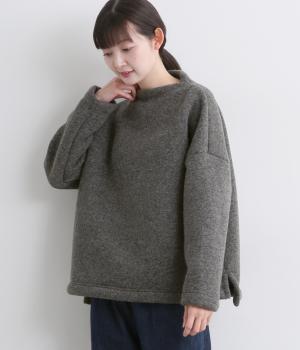 ボトルネック ニットプルオーバー(グレー-F)