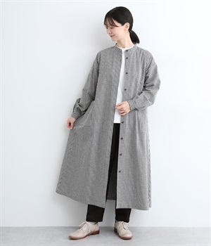 コットンリネンチェック　サイドポケットワンピース