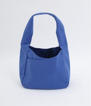 コットンラウンドバッグ　S(ブルー-ONESIZE)