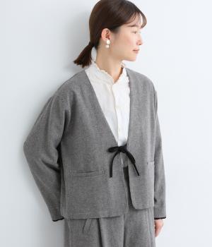 コットンリネンオックスリボンジャケット