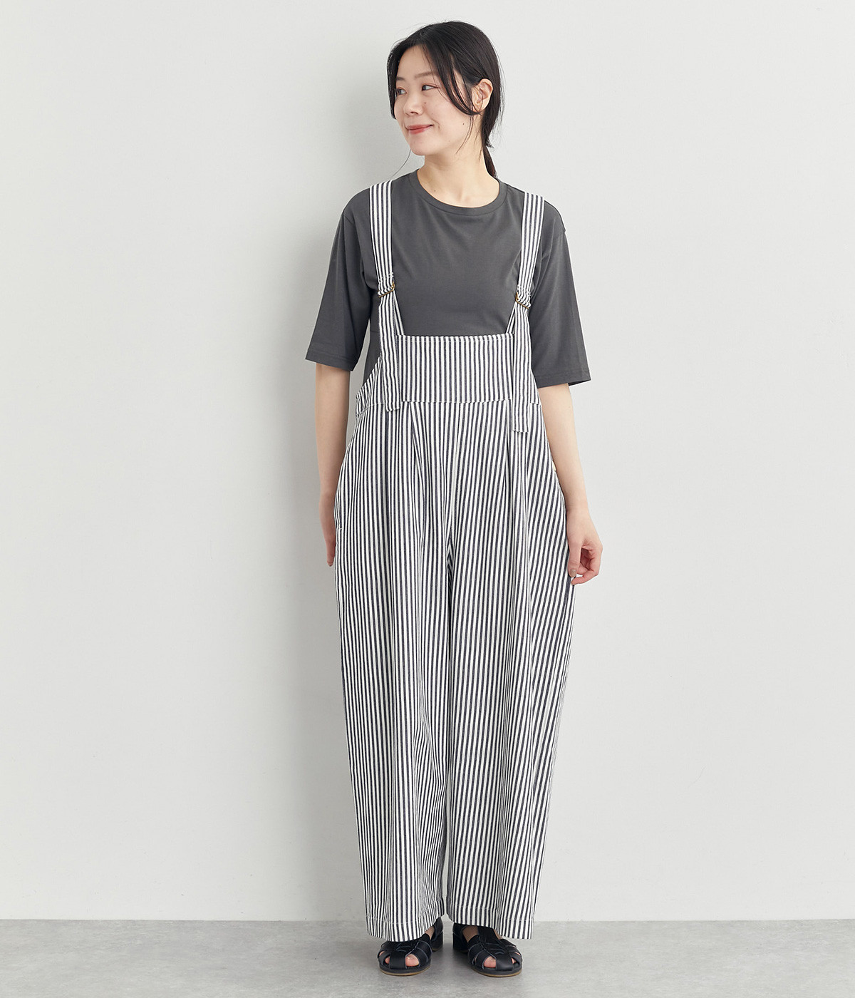 コットン三つ綾サロペット（blue willow）の商品詳細