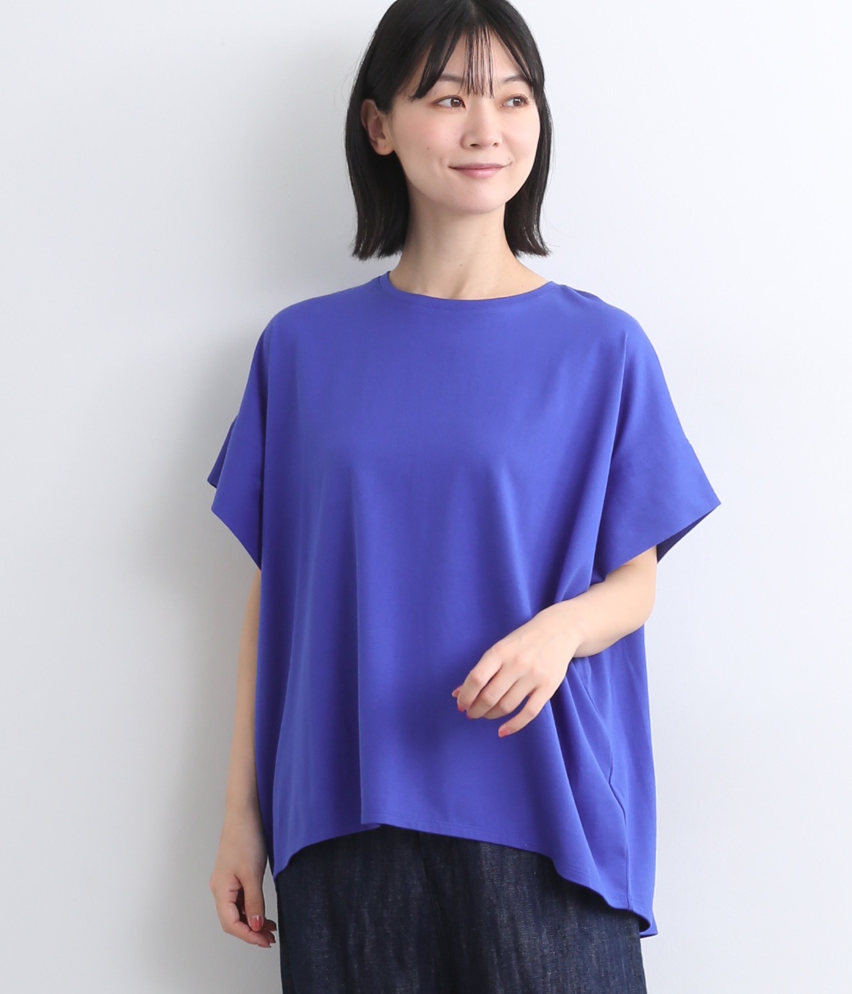 GIZAndy天竺ワイドシルエットカットソー(ブルー-ONESIZE)