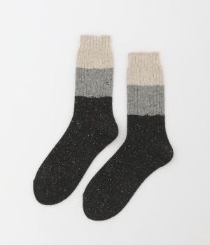 ウール混カラーネップソックス