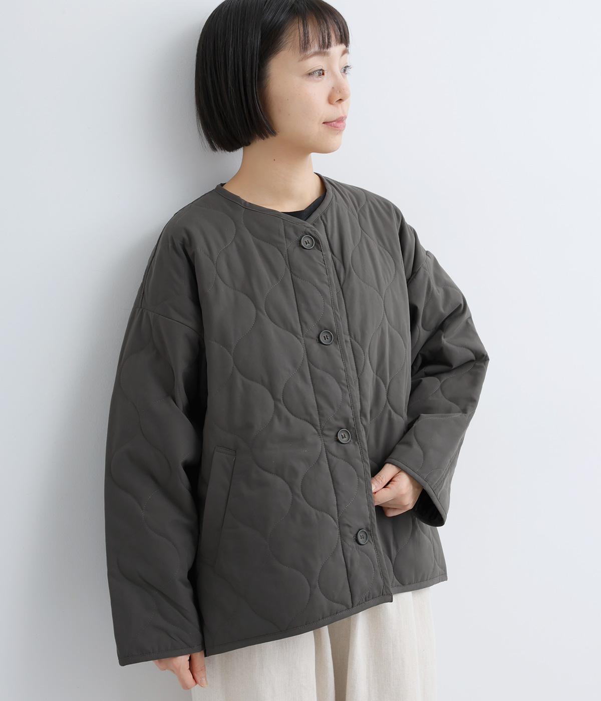 キルティングショートコート(ダークグレー-F)