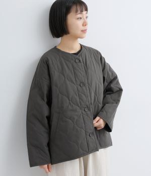 キルティングショートコート(ダークグレー-F)