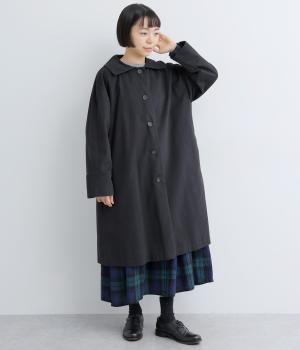 コットンツイル　フラットカラーコート(ネイビー-F)