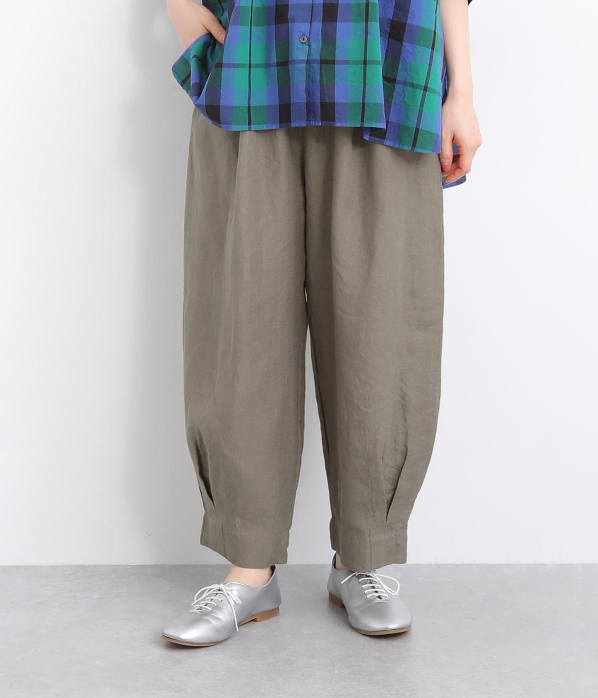ナチュラン blue willow リネン太番 タックテーパードパンツ ナチュラン blue willow リネン太番 タックテーパードパンツ