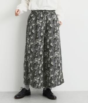 コットン細番手プリントワイドパンツ