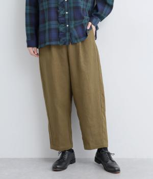 リネン太番手　共布ベルト付パンツ