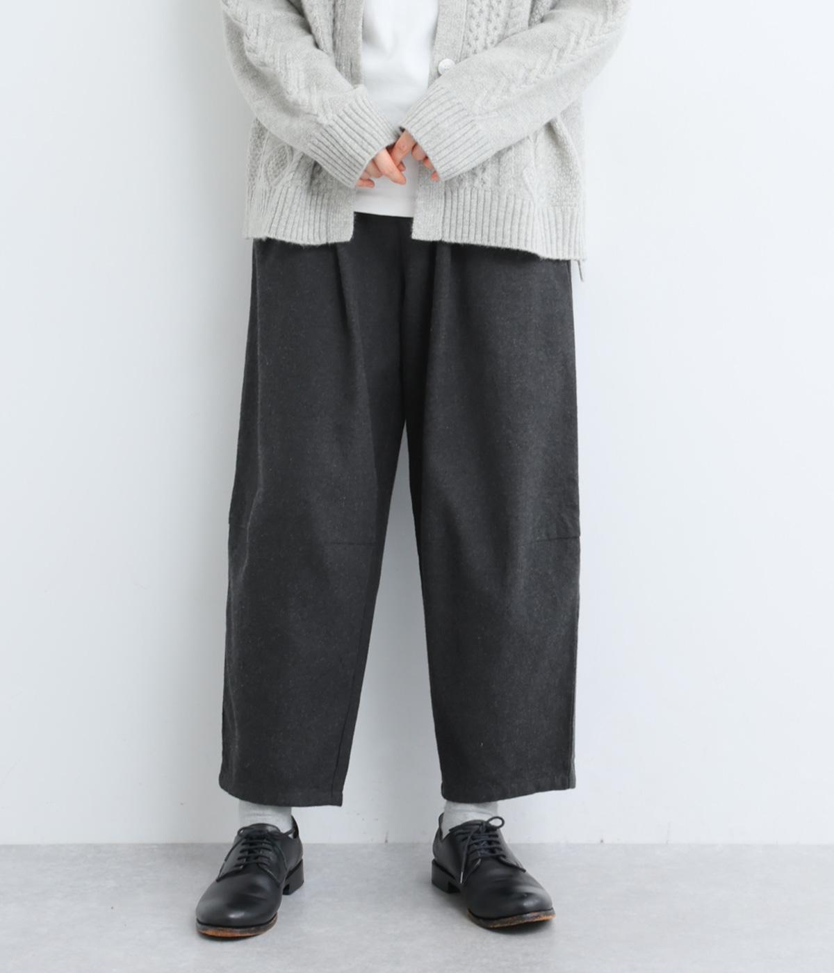 コットンリネンオックス　コクーンパンツ(ダークグレー-F)