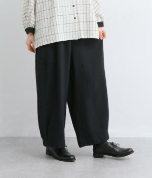 コットンリネンヘリンボーンサイドポケットパンツ