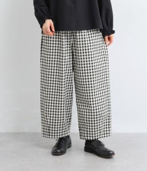 コットン裾タックバルーンパンツ