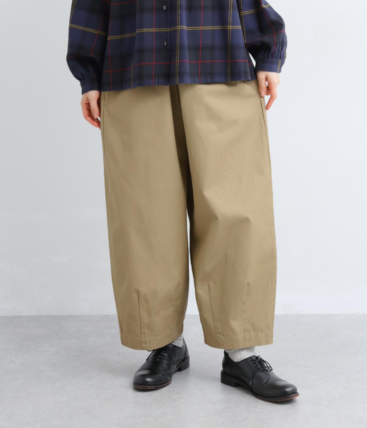 コットン裾タックバルーンパンツ(ベージュ-F)