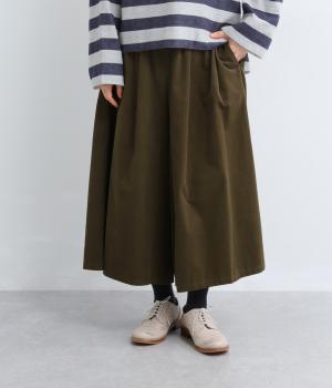 細コーデュロイワイドパンツ(カーキ-F)