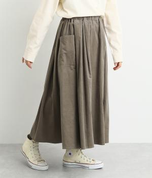 細コーデュロイサイドポケットスカート