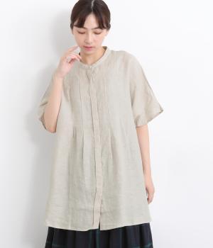 リネン後別布切替チュニック