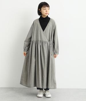 コットン細番手タッセルリボン2wayカシュクールワンピース