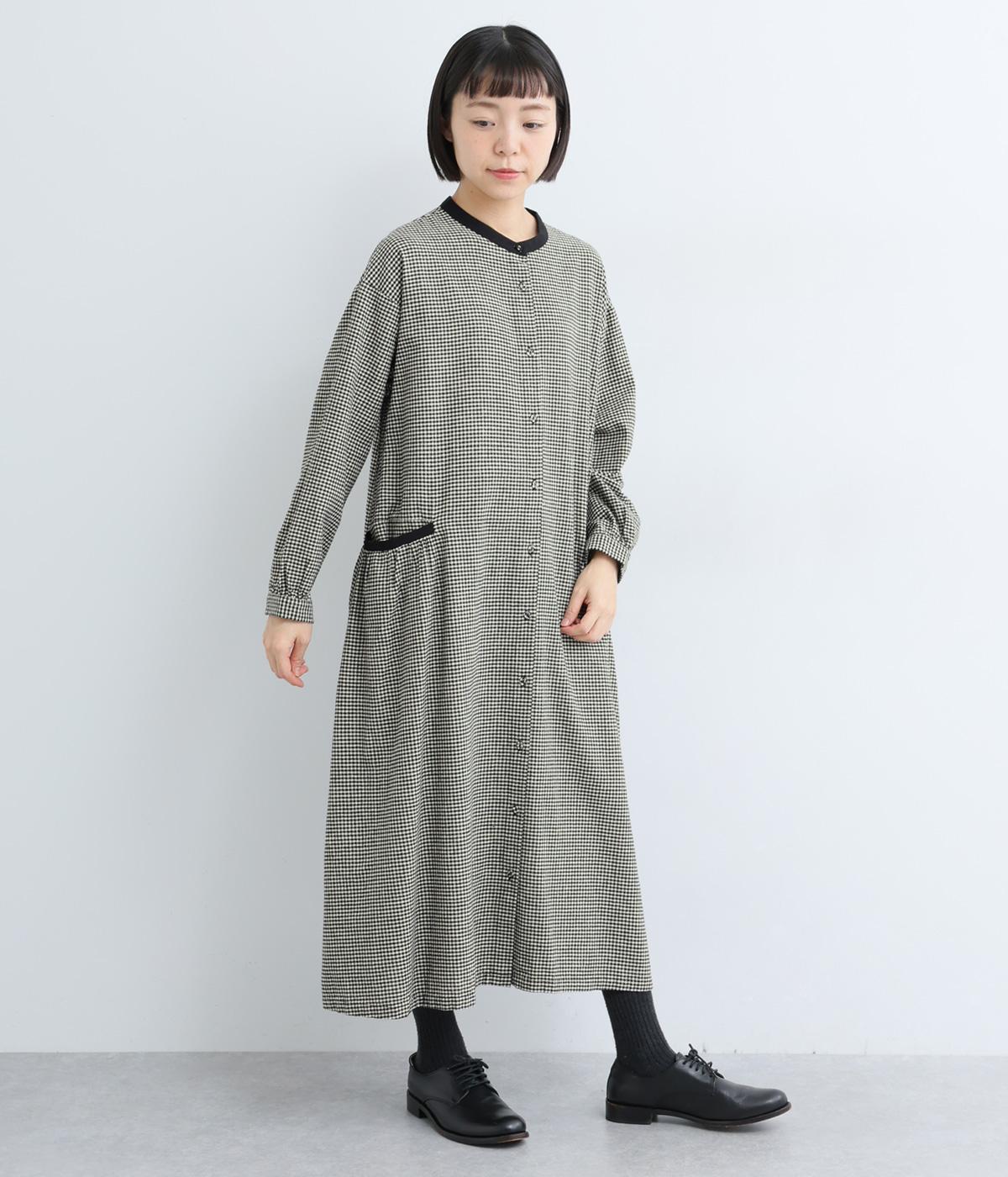 45rpm　ウール　ギャザー　ワンピース　チュニック　チェック 45rpm ウール ギャザー ワンピース チュニック チェック