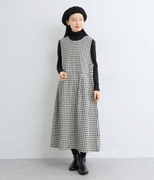 コットンチェックジャンパースカート