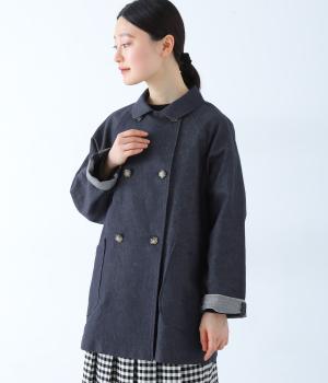 リネンデニムコート