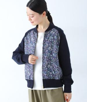 国産裏毛×LIBERTYブルゾン(ネイビー-38)