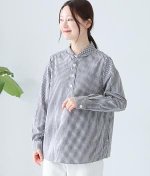 ギンガムチェック丸襟シャツ