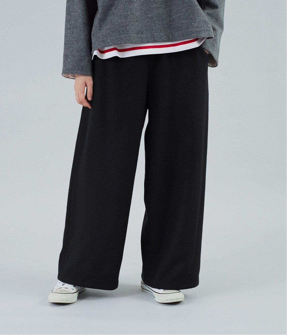 圧縮ウールストレートパンツ(ネイビー-F)