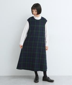 ウールチェックジャンパースカート