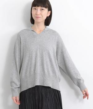 コットンウールセーラーカラープルオーバー