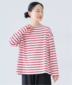 ボーダーTシャツ(オフ×レッド-F)