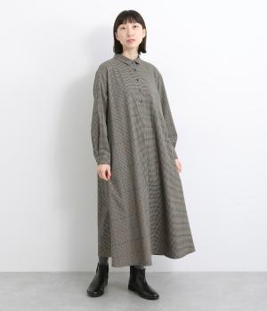 チェックツイルストレッチワンピース