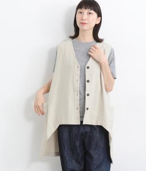 コットン 布帛Aラインベスト(グレージュ-ONESIZE)