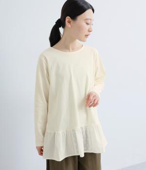 裾ジャカード切替ロングスリーブTee