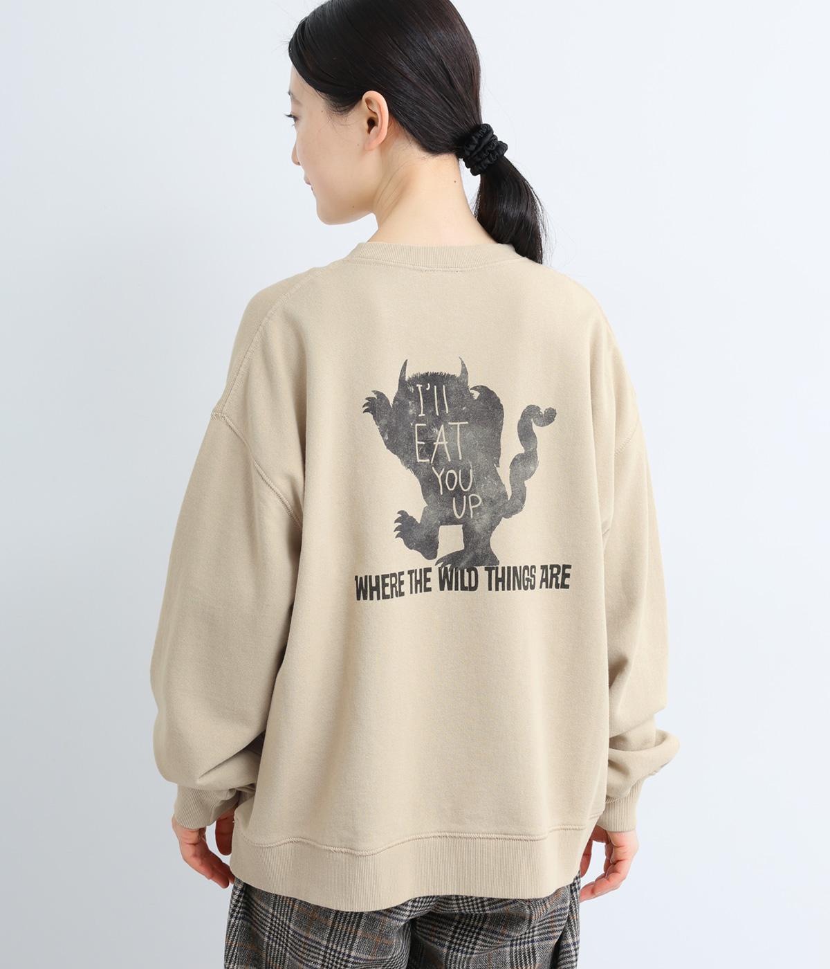 【かいじゅうたちのいるところ】ロゴにぶら下がるかいじゅうたち(グレージュ-M)