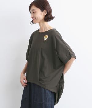 ブローチ風刺繍コクーンプルオーバー