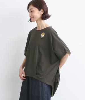 ブローチ風刺繍コクーンプルオーバー(スミクロ-ONESIZE)