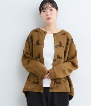 ネコ柄ジャカードカーディガン（NUEVO BLANCA）の商品詳細
