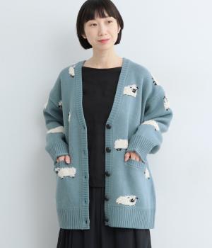 JUCY】羊柄ジャカードニットカーディガン（NUEVO BLANCA）の商品詳細