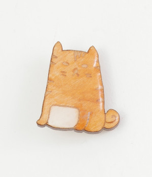クリアウッド　ねこnoブローチ