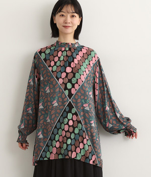 ディアー&ドット ブラウス(ブラウン-ONESIZE)