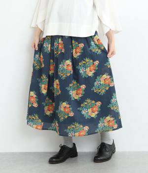 コットンボイルブーケスカート