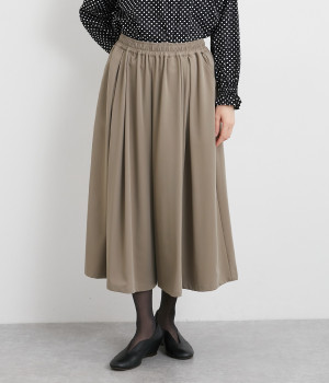 タックギャザーデザインパンツ(グレージュ-ONESIZE)