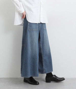 フロントパンツバックスカートデニム(インディゴ-M)