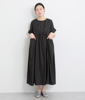 フロントタックデザインドレス(ブラック-ONESIZE)