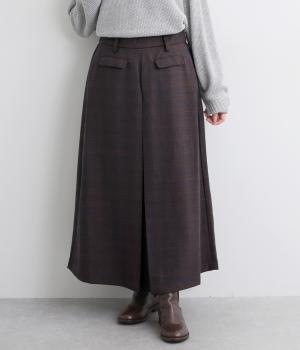 タックデザインAラインスカート(ネイビー-M)