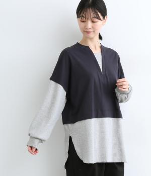 コンビデザイントップス(ネイビー-M)